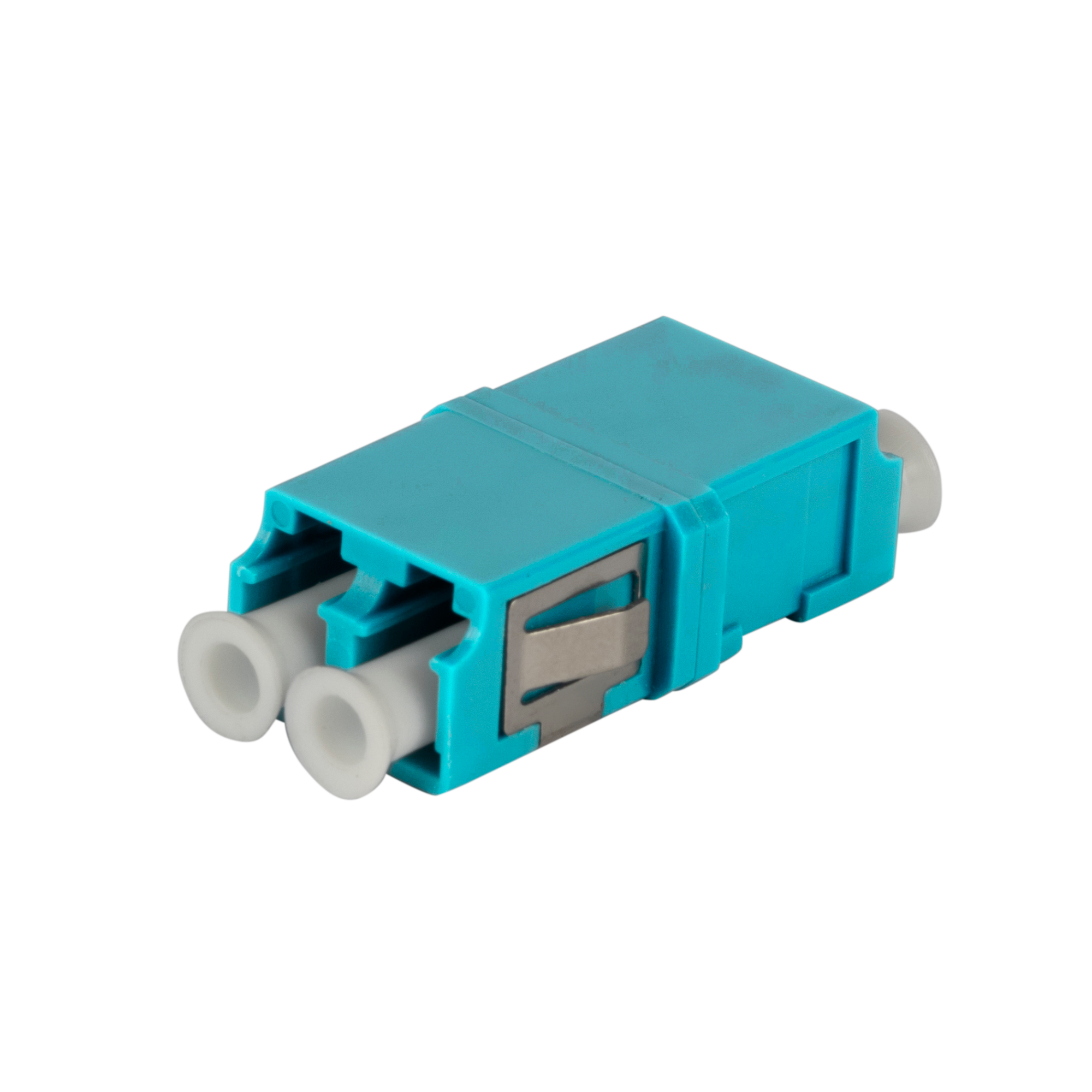 Adapter: LC Duplex OM3/4 Reduced Flange,IL≤0.15dB Aqua