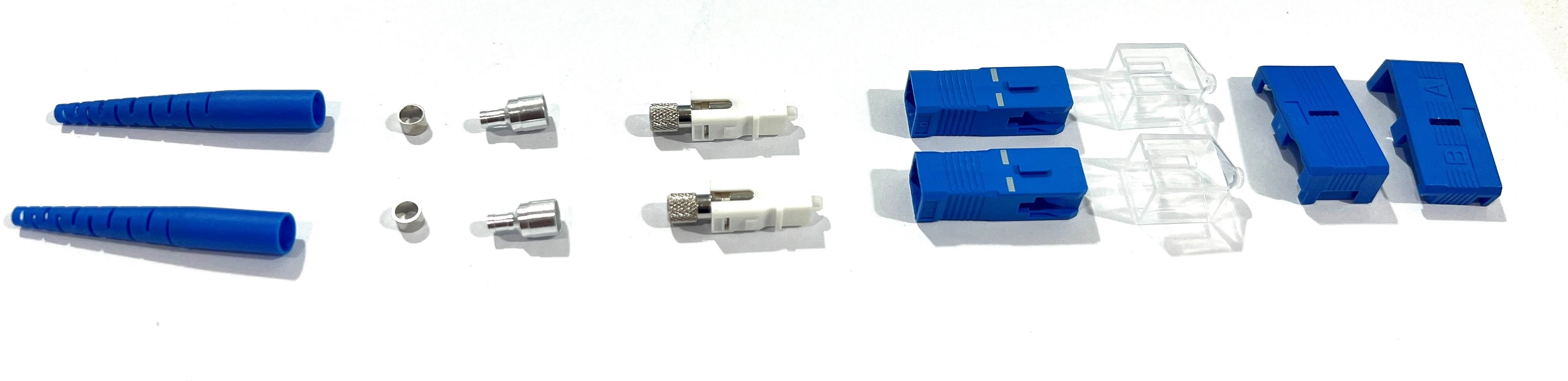 SC OM3/4 Aqua Ultra Low Loss Connector UPC IR ≦ 0.15dB - Pre-assembled 2mm Black Boot