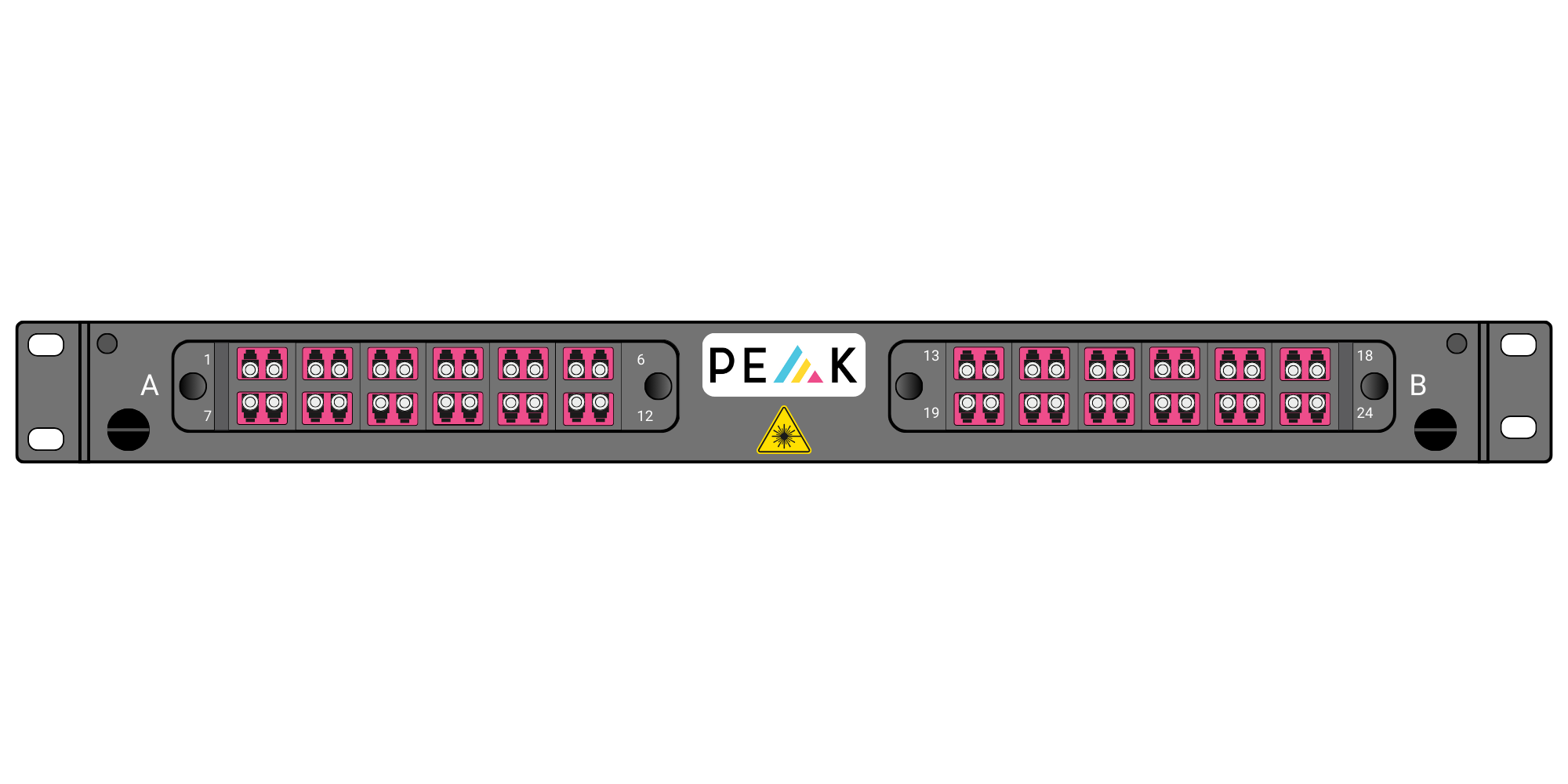 Loaded 1RU Sliding 2 panel 48F LC Inc Adapters & Pigtails OM4