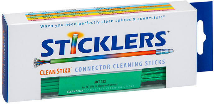 Sticklers™ CleanStixx™ 1.25mm Fiber Optic Cleaning Sticks (Pk of 50)