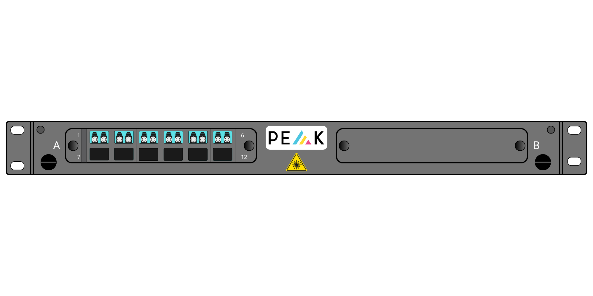 Loaded 1RU Sliding 2 Panel 12F Inc Adapters & Pigtails OM3
