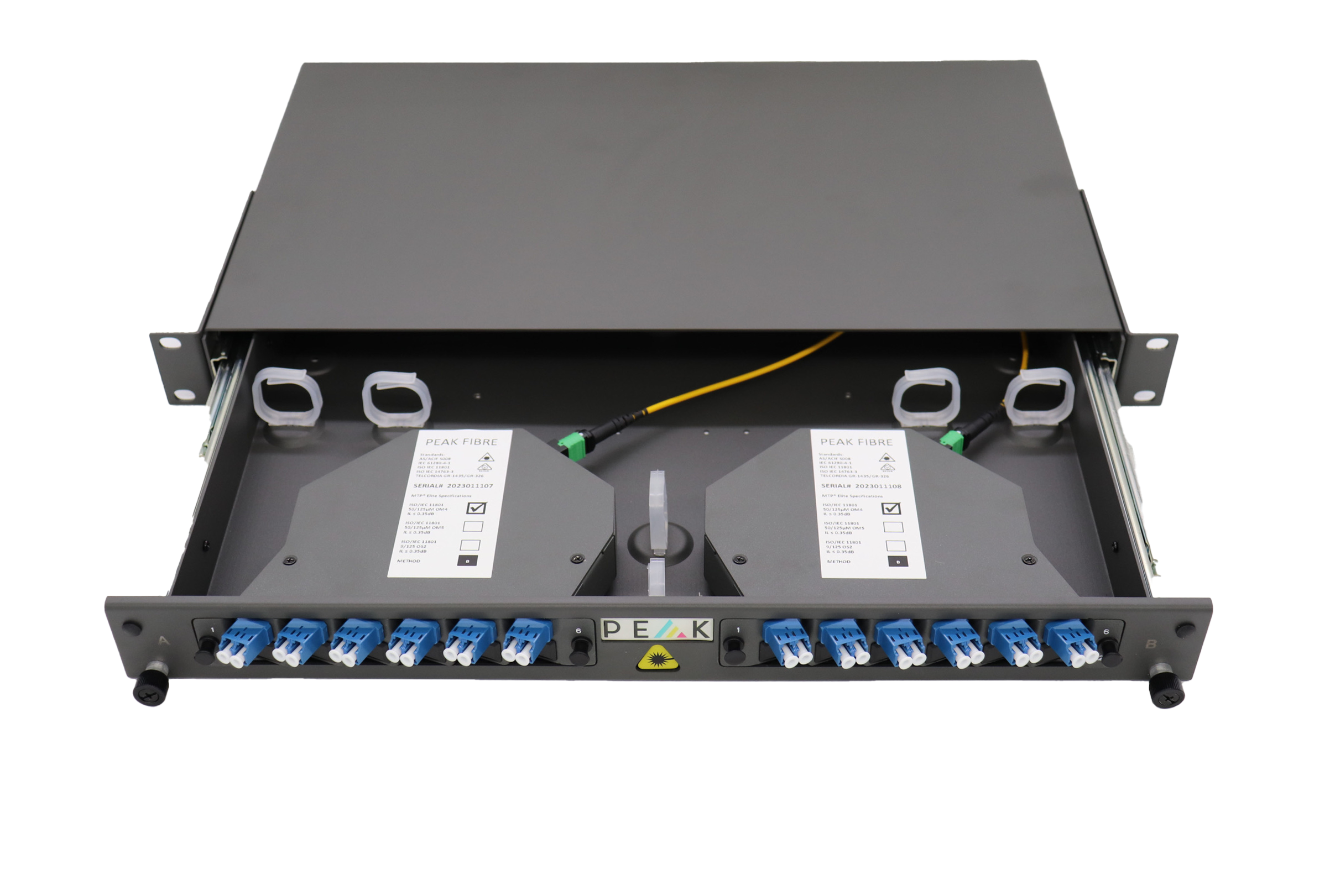 MPO Loaded Cassette 12 Port LC OM4 Angled Right