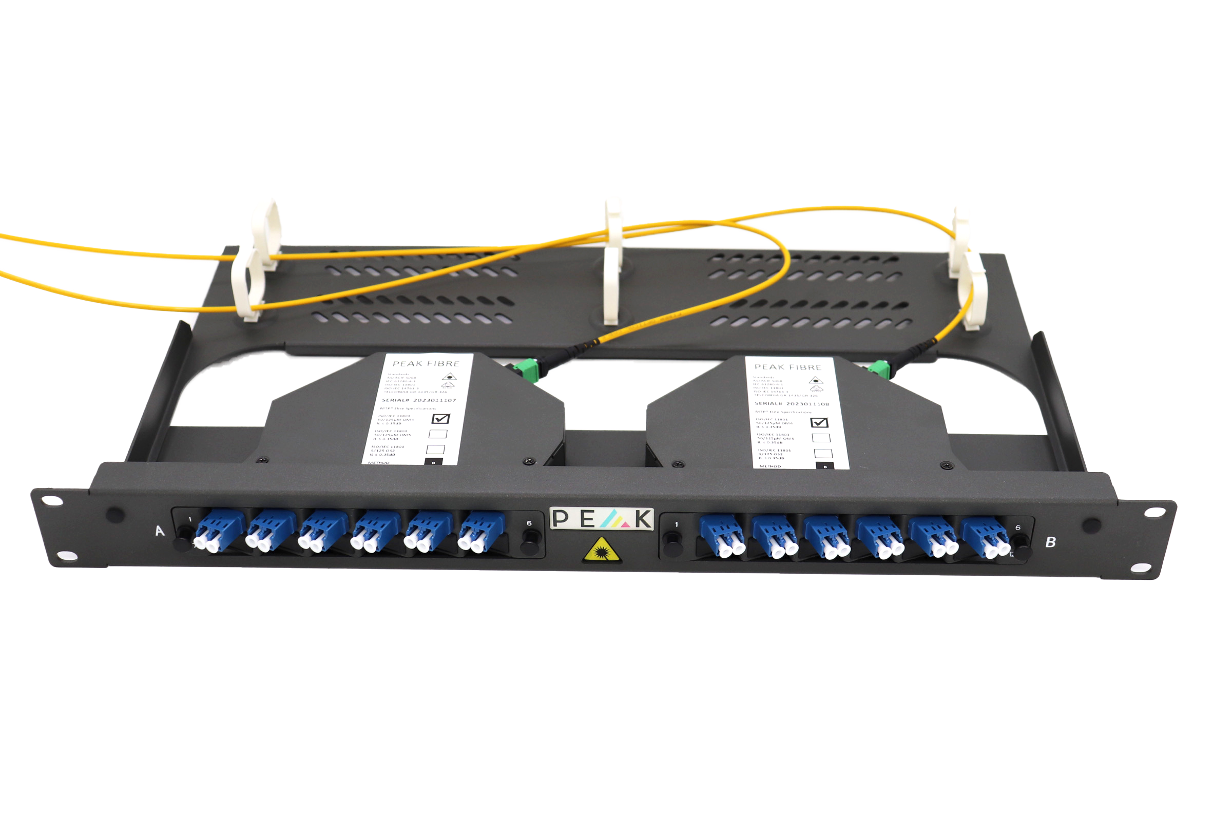 MPO Loaded Cassette 12 Port LC OS2 Angled Left