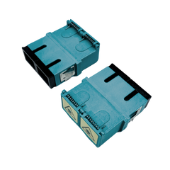 Adapter: SC Duplex OM3/4 Reduced Flange,IL≤0.15dB with Shutter, Aqua