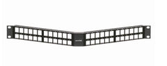 Angled QUICKPORT™ High-Density Patch Panel, 48‑Port, 1RU, Black
