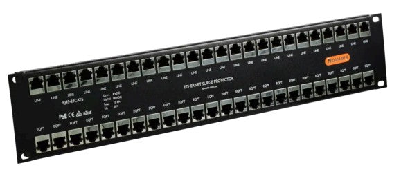 NOVARIS Data LAN Protector, 24 Port, RJ45
Connectors, for 1000BaseT, CAT6 & PoE - 2RU 19