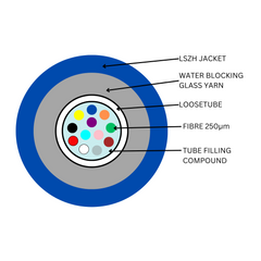 Cable OS2 12 Core Central with Rodent Protection Loosetube LSZH BL