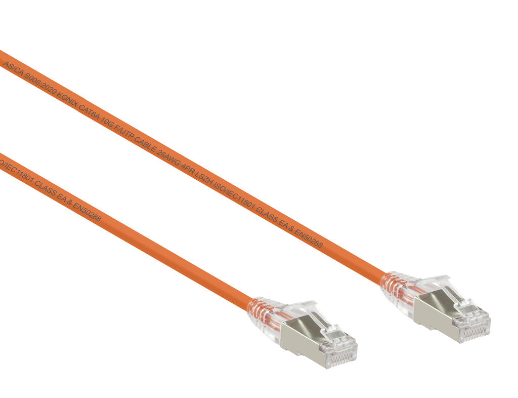 2Mt C6A F/UTP Patchlead Orange Snagless LSZH Slim