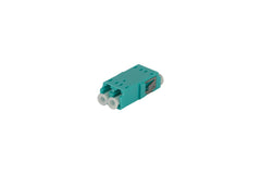 Adapter: LC Duplex OM3/4 Reduced Flange,IL≤0.15dB with transparent dust caps on all ports Aqua