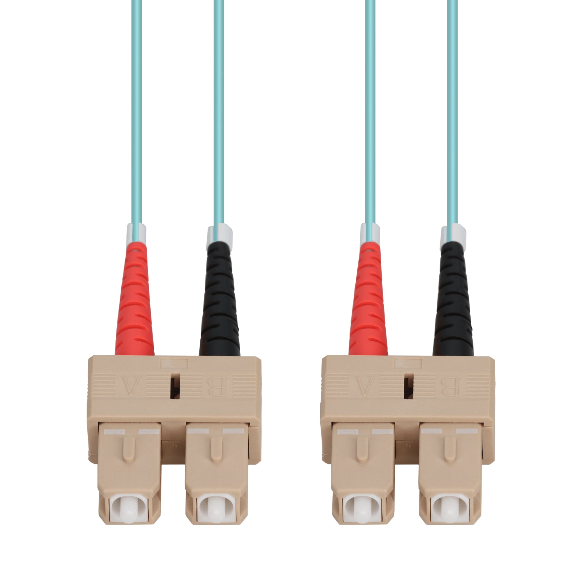 Patch Lead 130m OM4 SC-SC Duplex Aqua 2mm LSZH, Supplied on a small plastic reel.