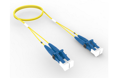 10 MTR Fiber Patch Cord, LC/UPC/UPC to LC/UPC/UPC, Singlemode OS2, 1.6 mm Duplex, Low Smoke Zero Halogen (LSZH), YELLOW