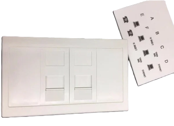 Faceplate Shuttered White 2 Port
