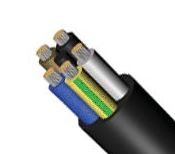 2.5mm² 6Core + Earth - Rubber, power and control cable. Class 5 tinned copper conductors, colour or number coded ethylene-propylene rubber insulating material, flame-retardant, UV, ozone and oil-resistant black rubber sheath.