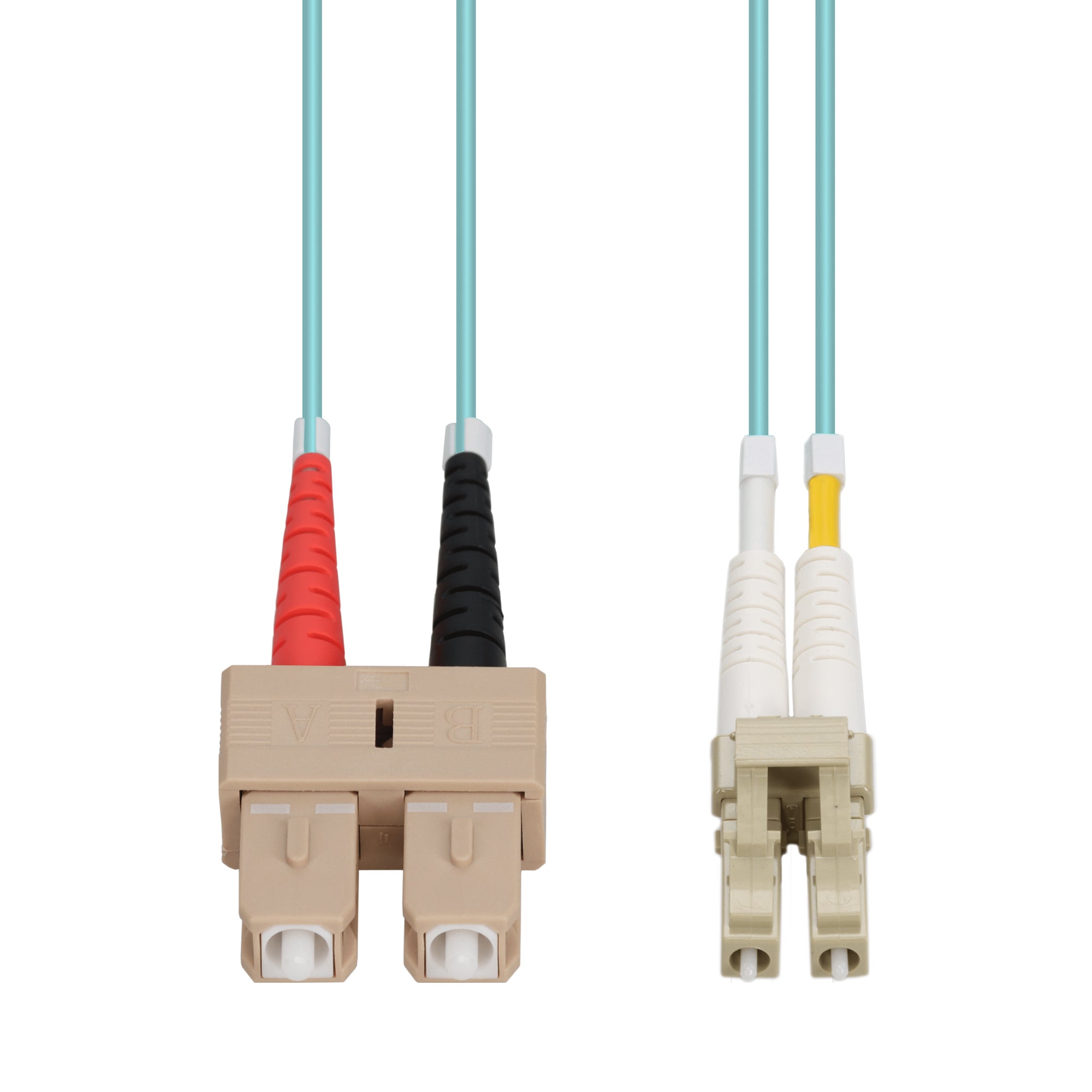 Patch Lead 0.5m OM4 SC-LC Duplex Aqua 2mm LSZH