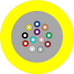 Cable OS2 12 Core Indoor Outdoor Riser LSZH Yellow