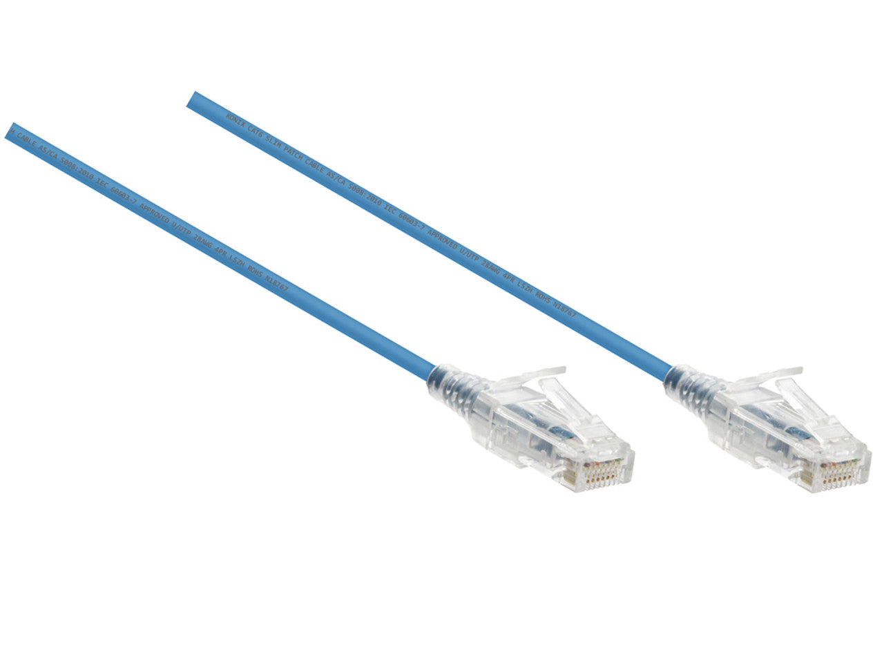 0.5Mt C6 UTP Patchlead Blue Snagless LSZH Slim