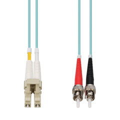 Patch Lead: OM4 LC-ST Duplex Aqua