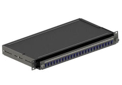 1RU 24Port LC OS2 Duplex loaded (Adapters Only) FibrePlus Optical Patch Panel