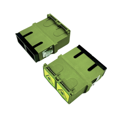 Adapter: SC Duplex OM5 Reduced Flange,IL≤0.15dB with Shutter, Lime Green