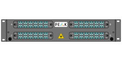 Loaded 2RU Sliding 4 panel 96F LC Inc Adapters & Pigtails OM3
