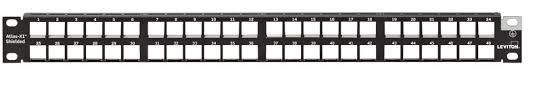 1U 48 Port Patch Panel Flat Shielded BLACK to Suit Atlas & Extreme Jacks