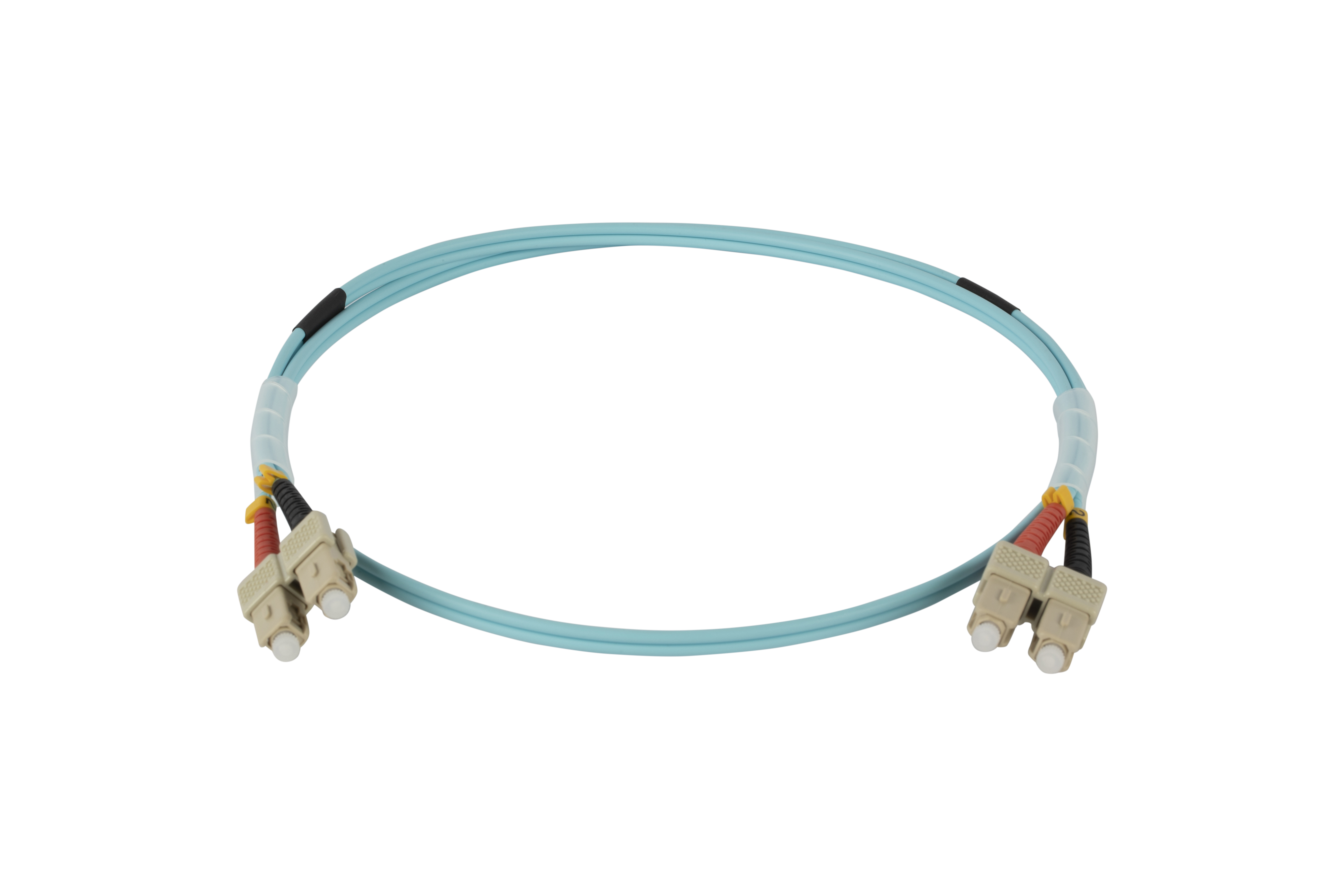 Patch Lead: OM4 SC-SC Duplex Aqua 2mm LSZH