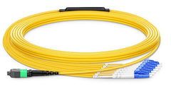 MPO-12-LC OS2 Single Mode Yellow Fan Out Cable 3Mtr Type B
