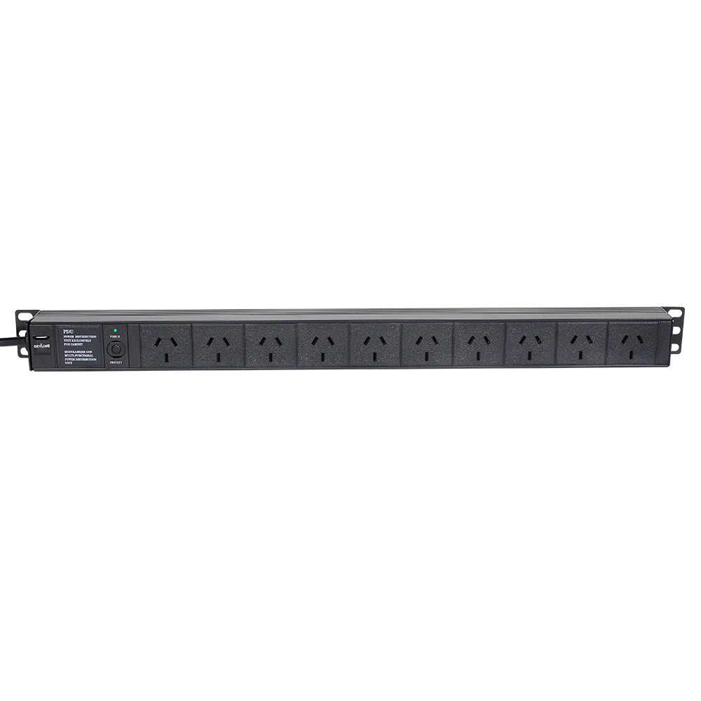 10-WAY VERTICAL AU POWER RAIL WITH 10A PLUG – Peak Fibre