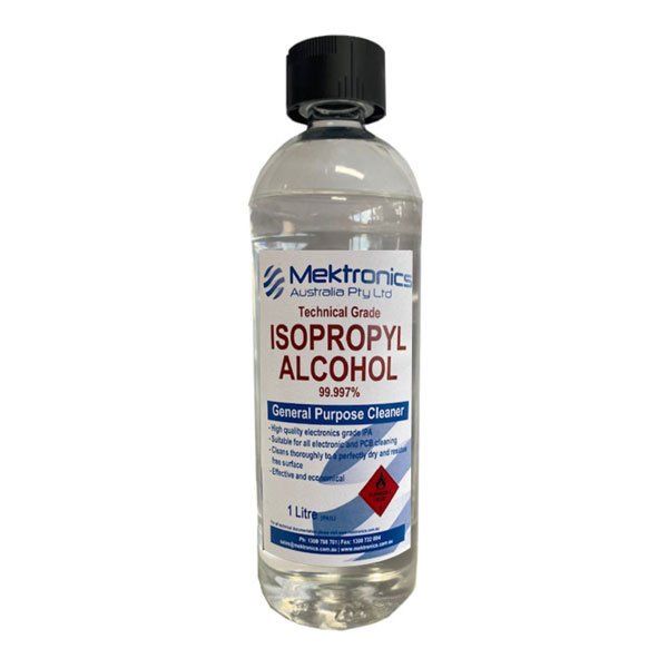 Consumables: Isopropyl Alcohol 1 litre, IPA Technical Grade, 99.8% Pure Anti-Bacterial