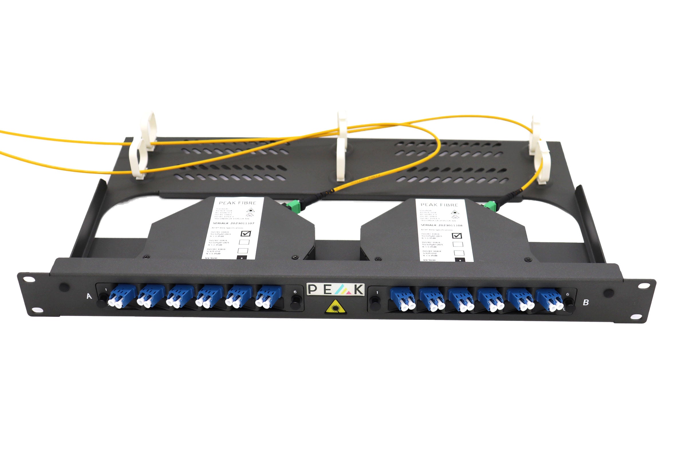 MPO Loaded Cassette 12 Port LC OS2 Angled Right 